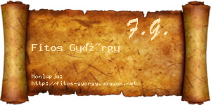 Fitos György névjegykártya